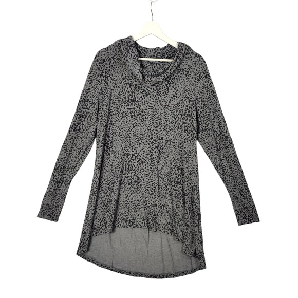 Cuddl Duds Tops - Cuddl‎ Duds Softwear Cowl Neck Tunic Top Long Sleeve Leopard Animal Womens XL